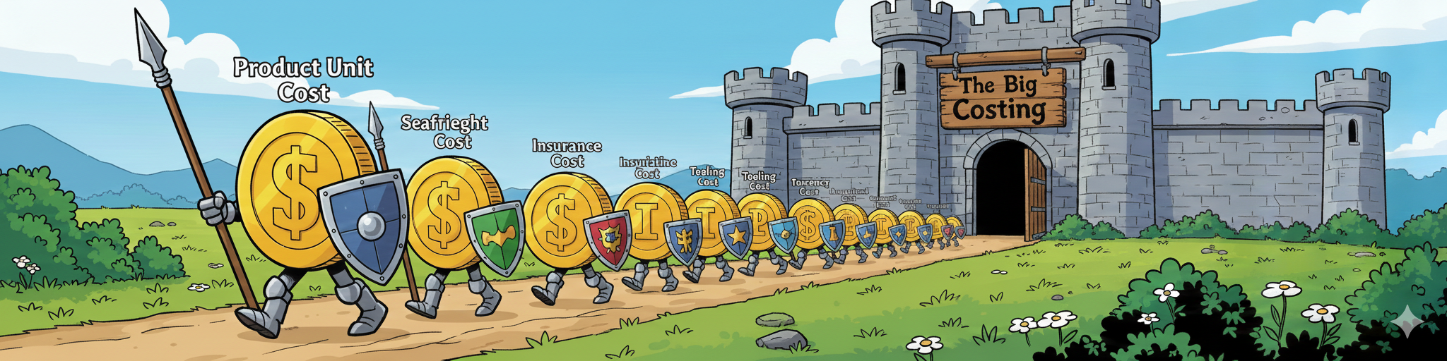 sourcing costs categories in a costing budget